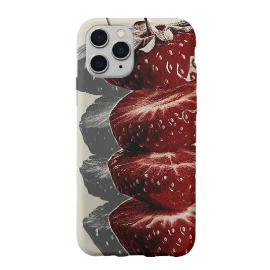 Strawberry Desenli Şeffaf Telefon Kılıfı