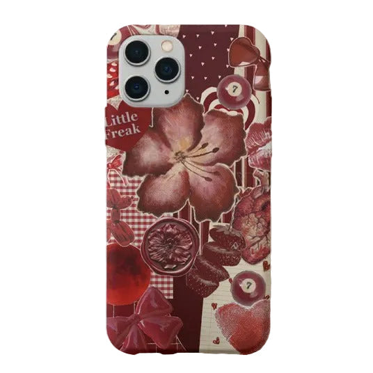 Rose Desenli Şeffaf Telefon Kılıfı