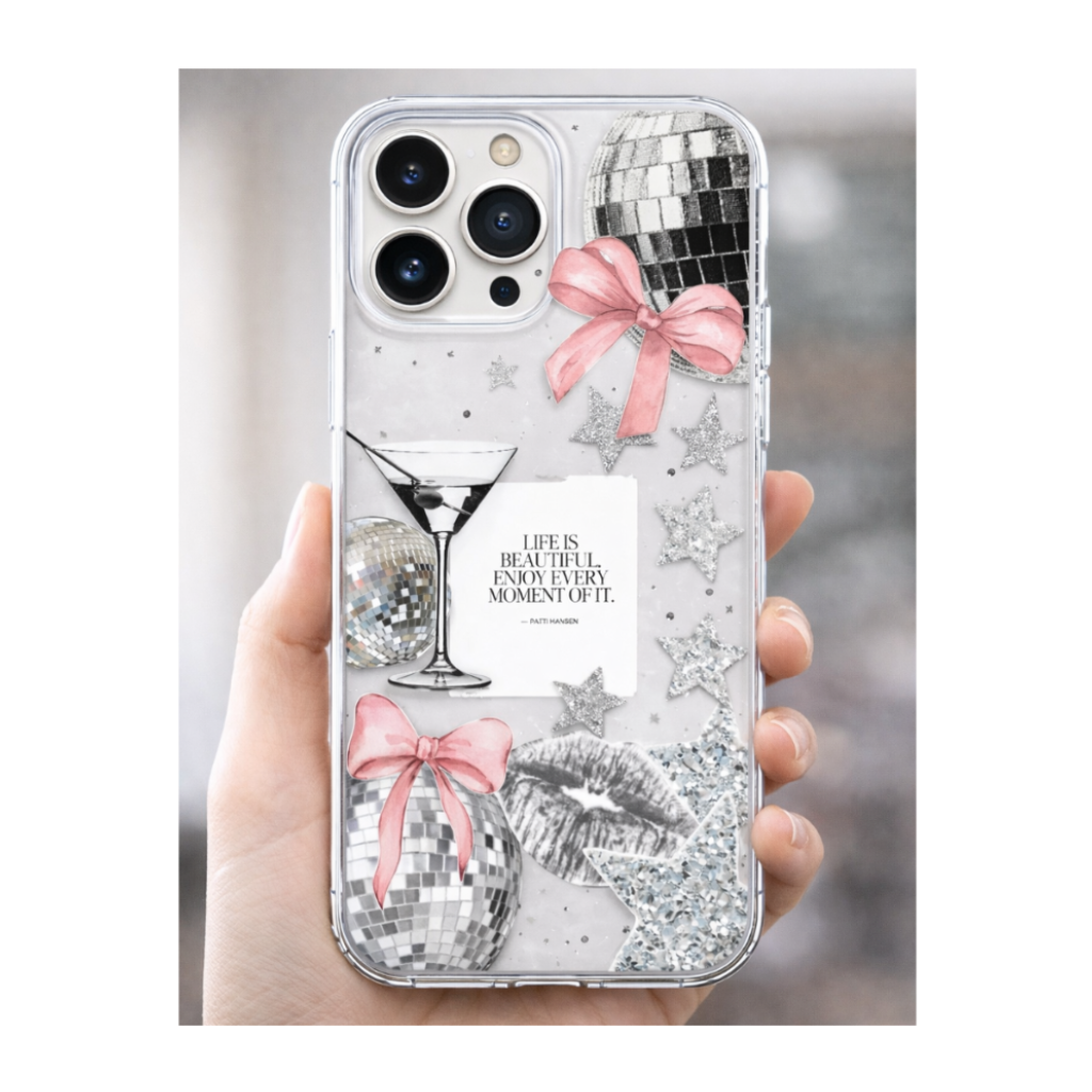 Star Cool Desenli Şeffaf Telefon Kılıfı