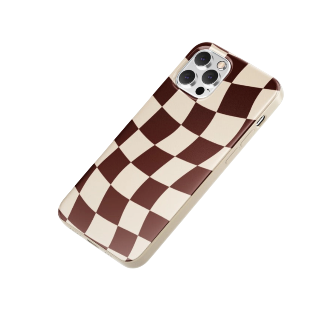 Wavy Kahverengi Desenli İçi Kadifeli Telefon Kılıfı N144