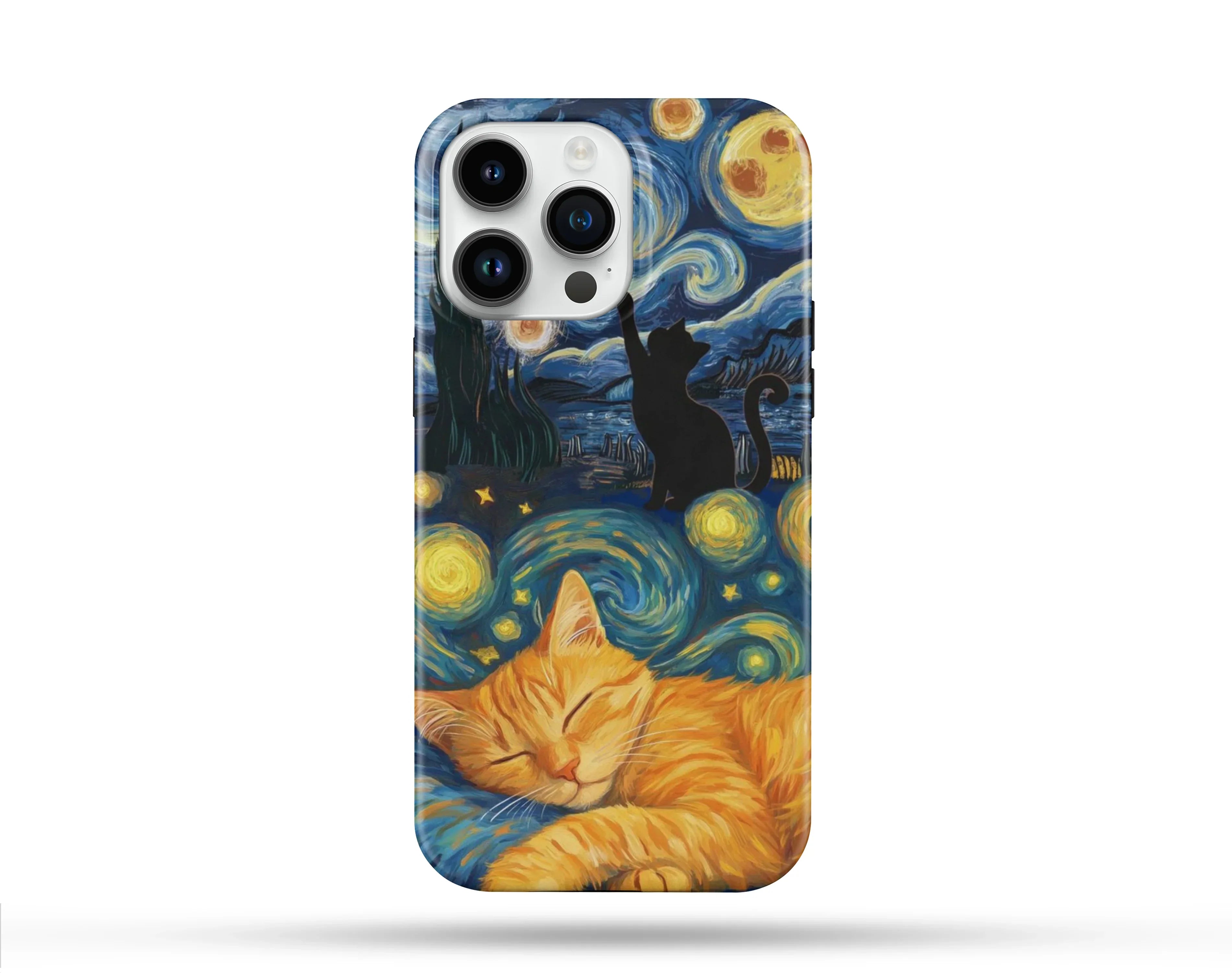 Sleeping Cat Desenli İçi Kadifeli Telefon Kılıfı N110