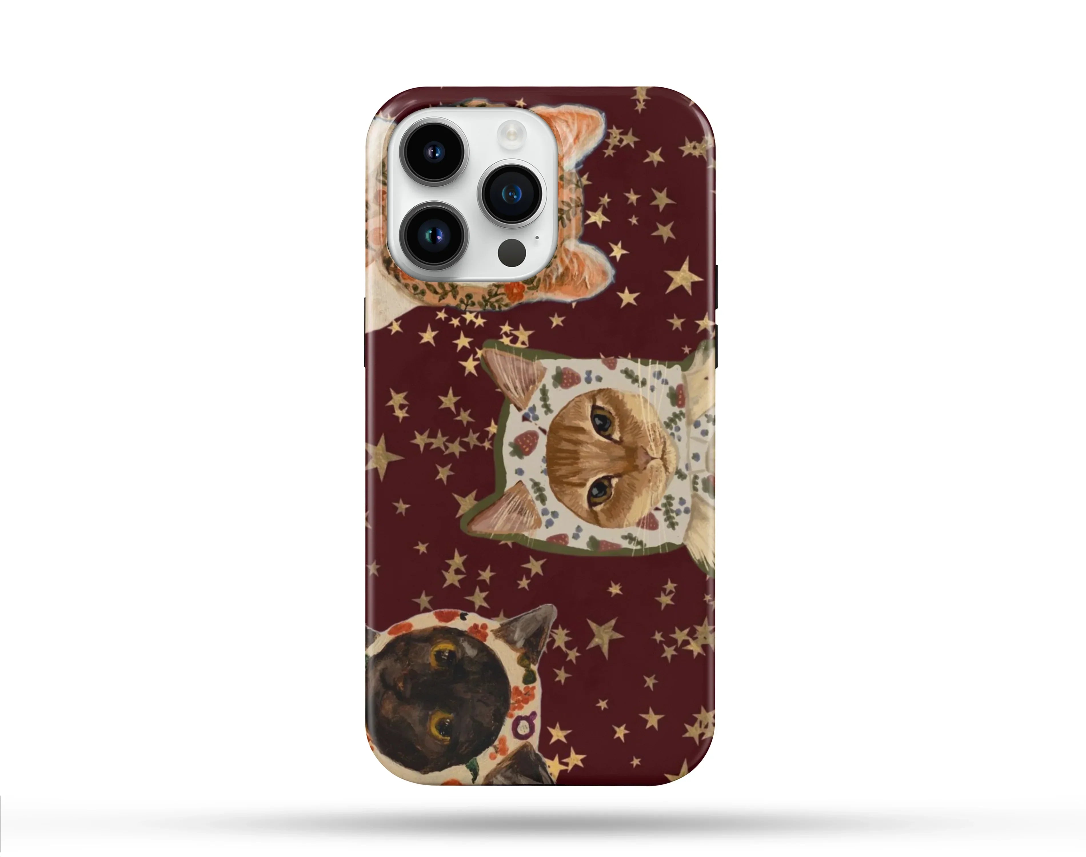 Star Cat Desenli İçi Kadifeli Telefon Kılıfı N119