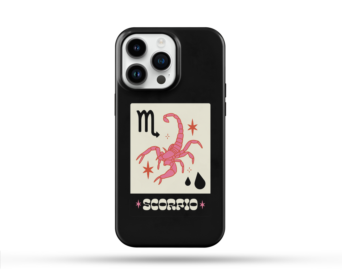 Akrep Burcu Desenli İçi Kadifeli Telefon Kılıfı B2
