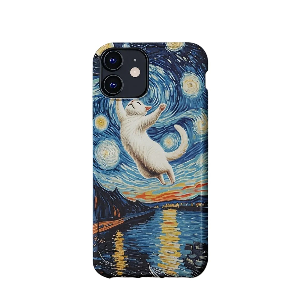 Flying Cat Desenli İçi Kadifeli Telefon Kılıfı