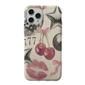 777 Cherry Desenli Şeffaf Telefon Kılıfı
