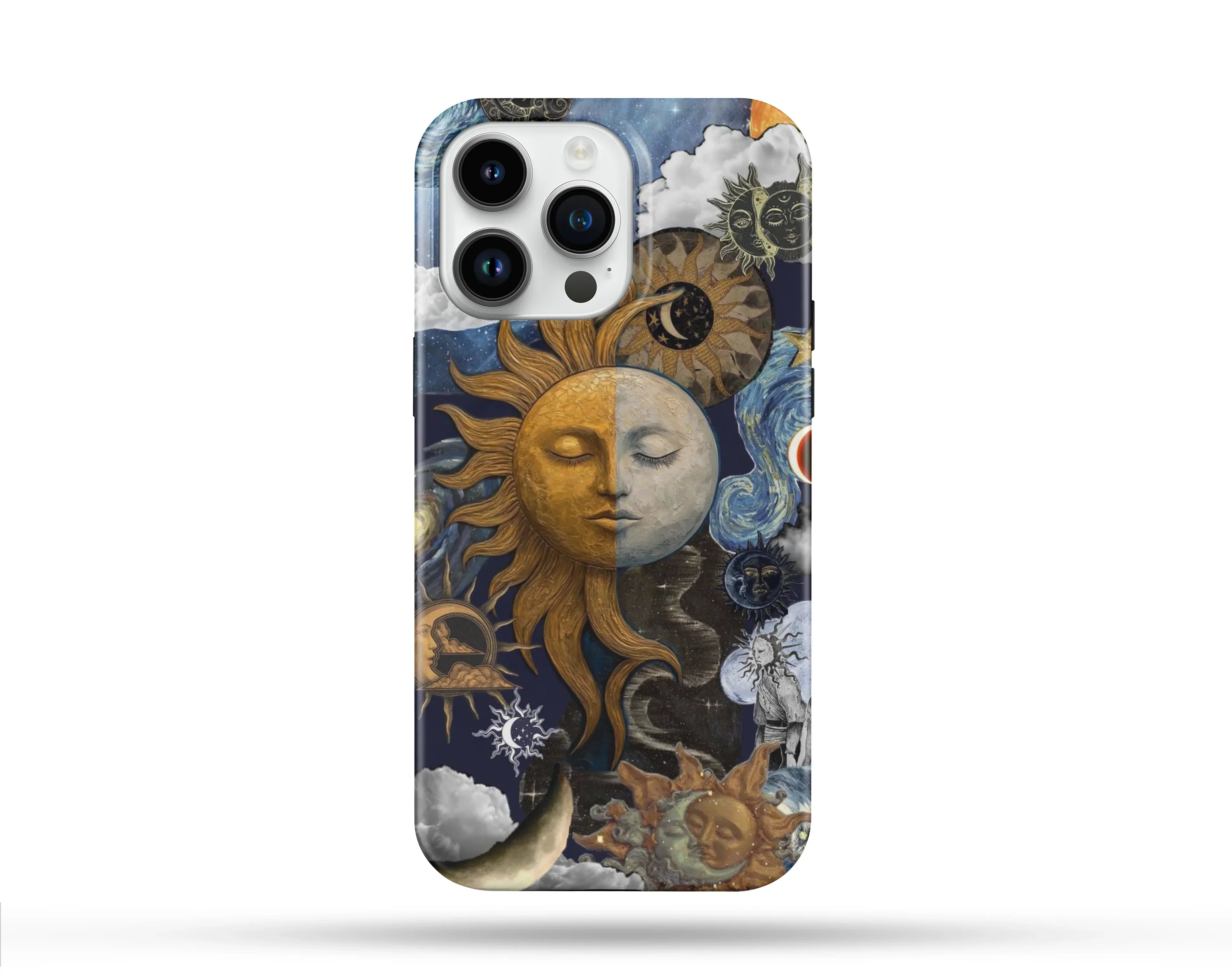 Sun And Moonlight Desenli İçi Kadifeli Telefon Kılıfı N128