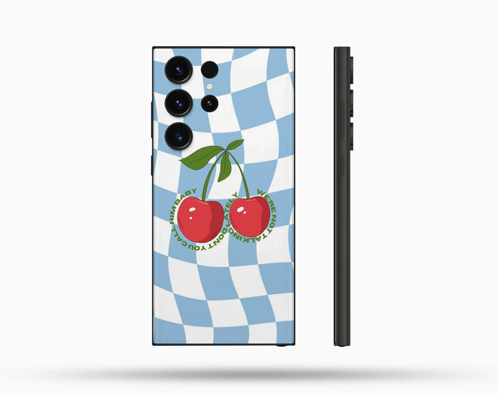 Cherry Desenli İçi Kadifeli Telefon Kılıfı N44