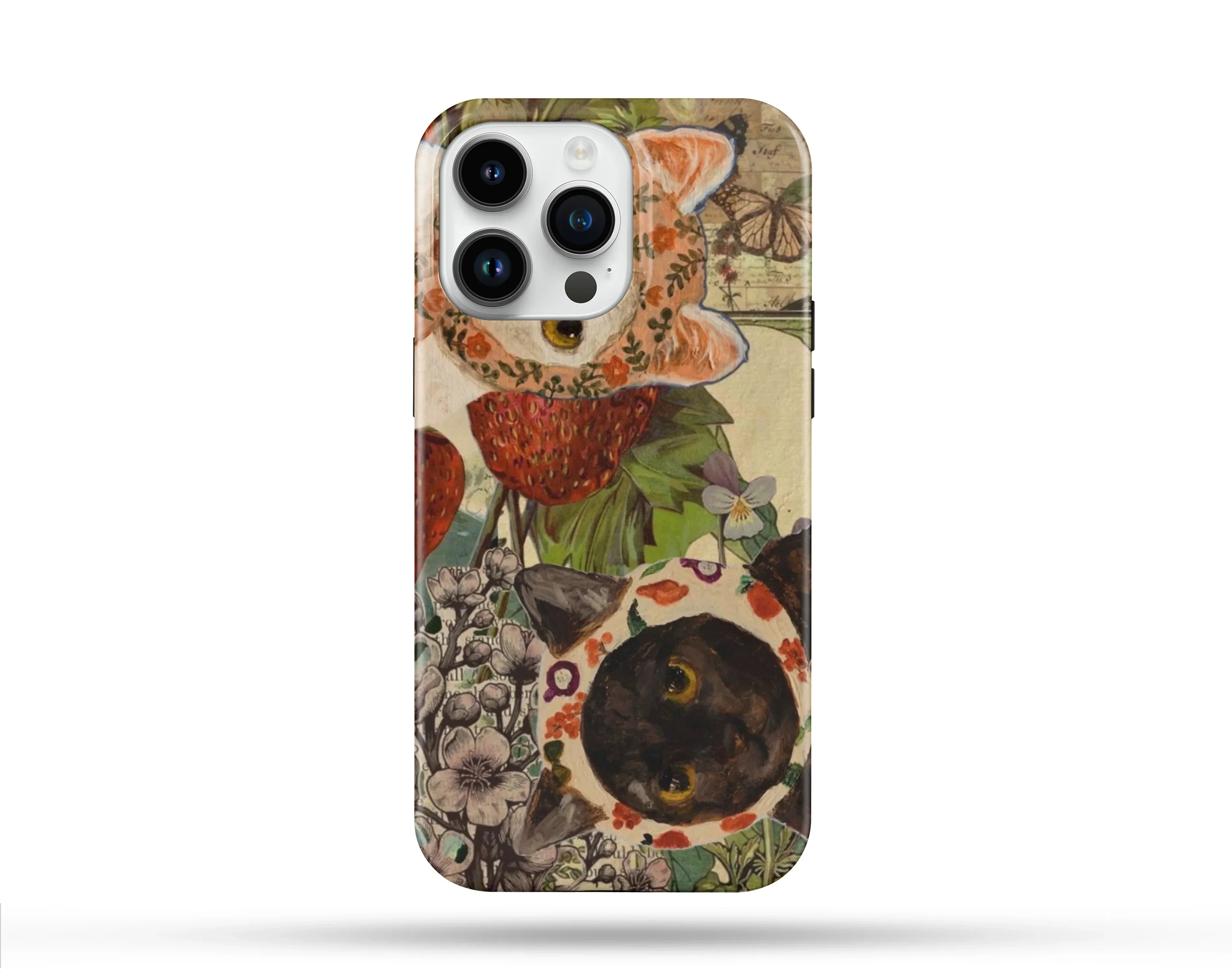 Cat Desenli İçi Kadifeli Telefon Kılıfı N51