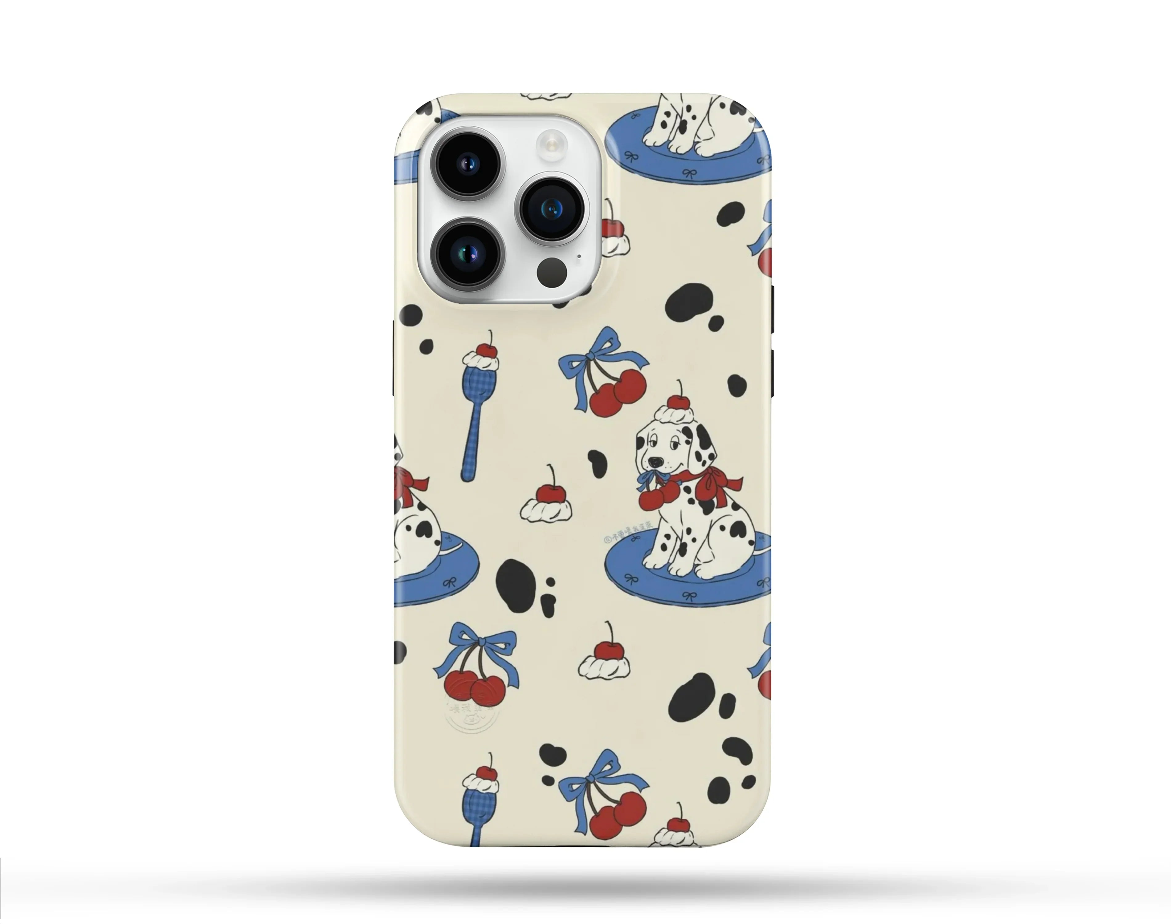 Dalmatian Dog & Cherry Desenli İçi Kadifeli Telefon Kılıfı N80