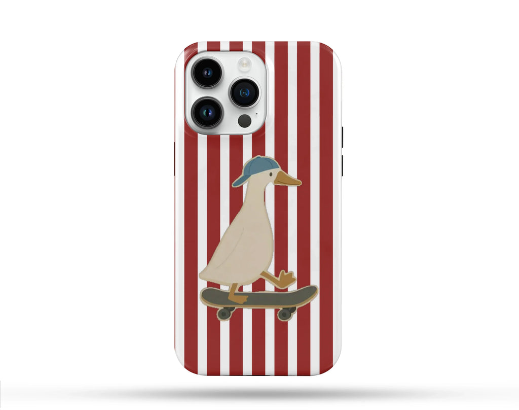 Skateboarding Duck Desenli İçi Kadifeli Telefon Kılıfı N88