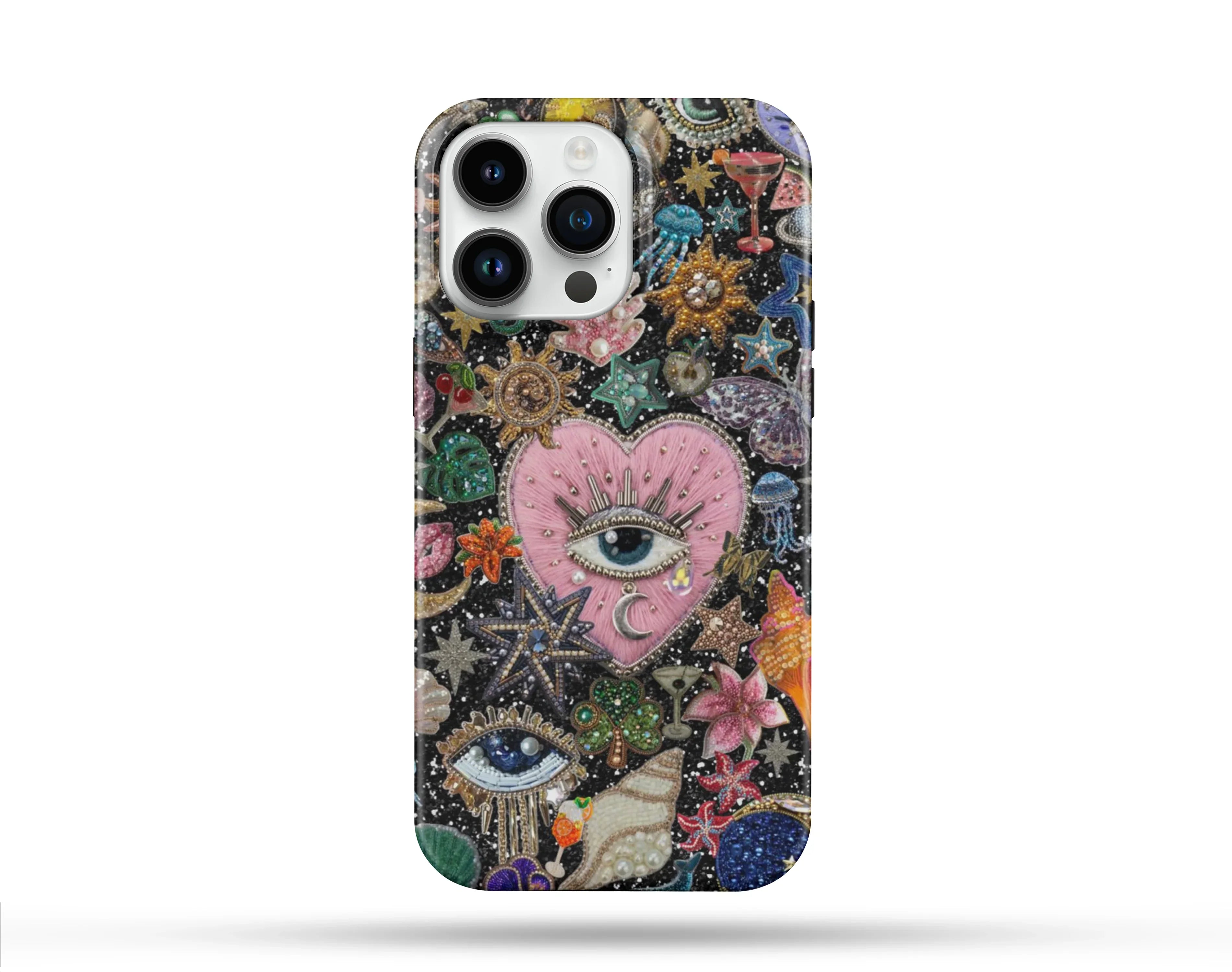 Pembe Kalp Desenli İçi Kadifeli Telefon Kılıfı N97