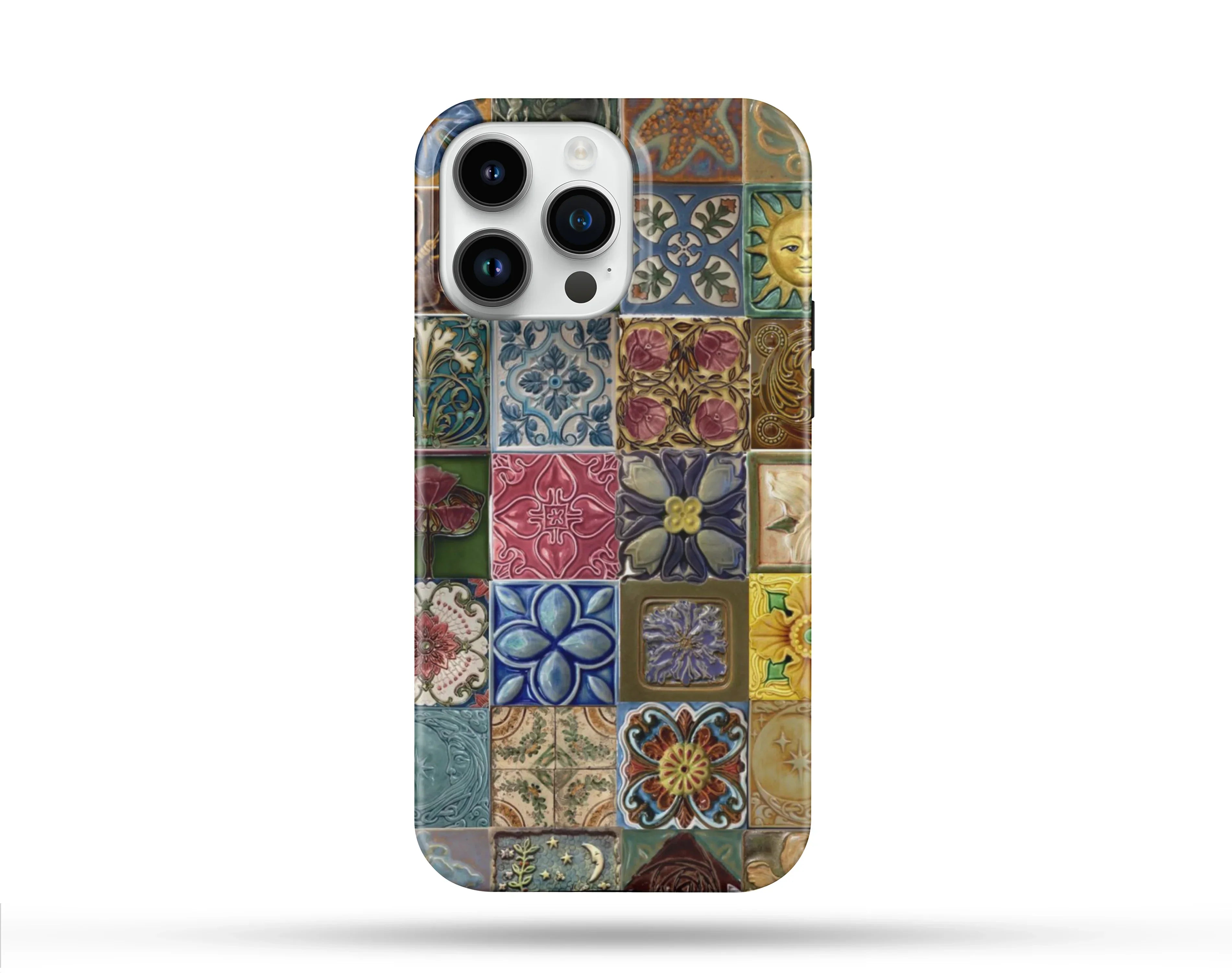 Mozaik Desenli İçi Kadifeli Telefon Kılıfı N99