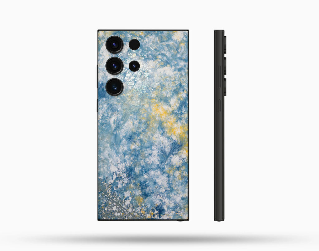 Mavi Renkli Desenli İçi Kadifeli Telefon Kılıfı N9